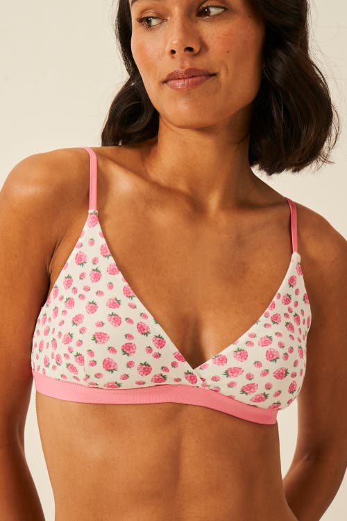 Stripe & Stare The Crossover Bra & Original Knicker Set In Pink