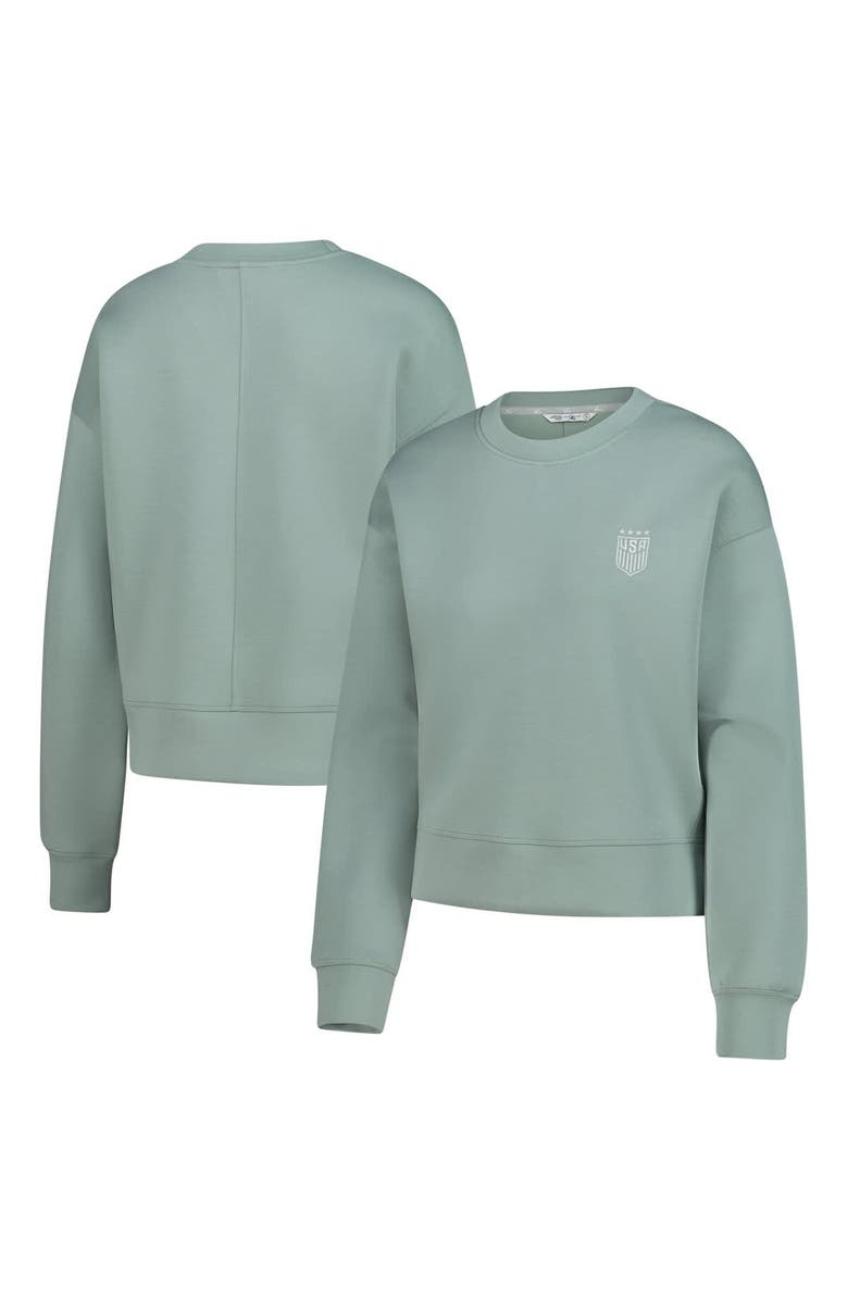 LEVELWEAR Women's Levelwear  Green USWNT Luxe Sponge Tri-Blend Pullover Sweatshirt, Alternate, color, Green