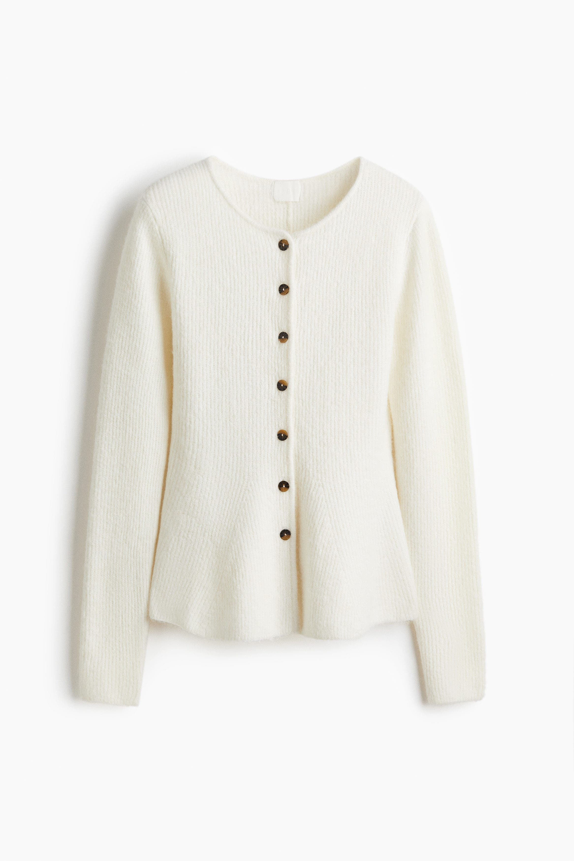 Rib-knit Peplum Cardigan - image 3