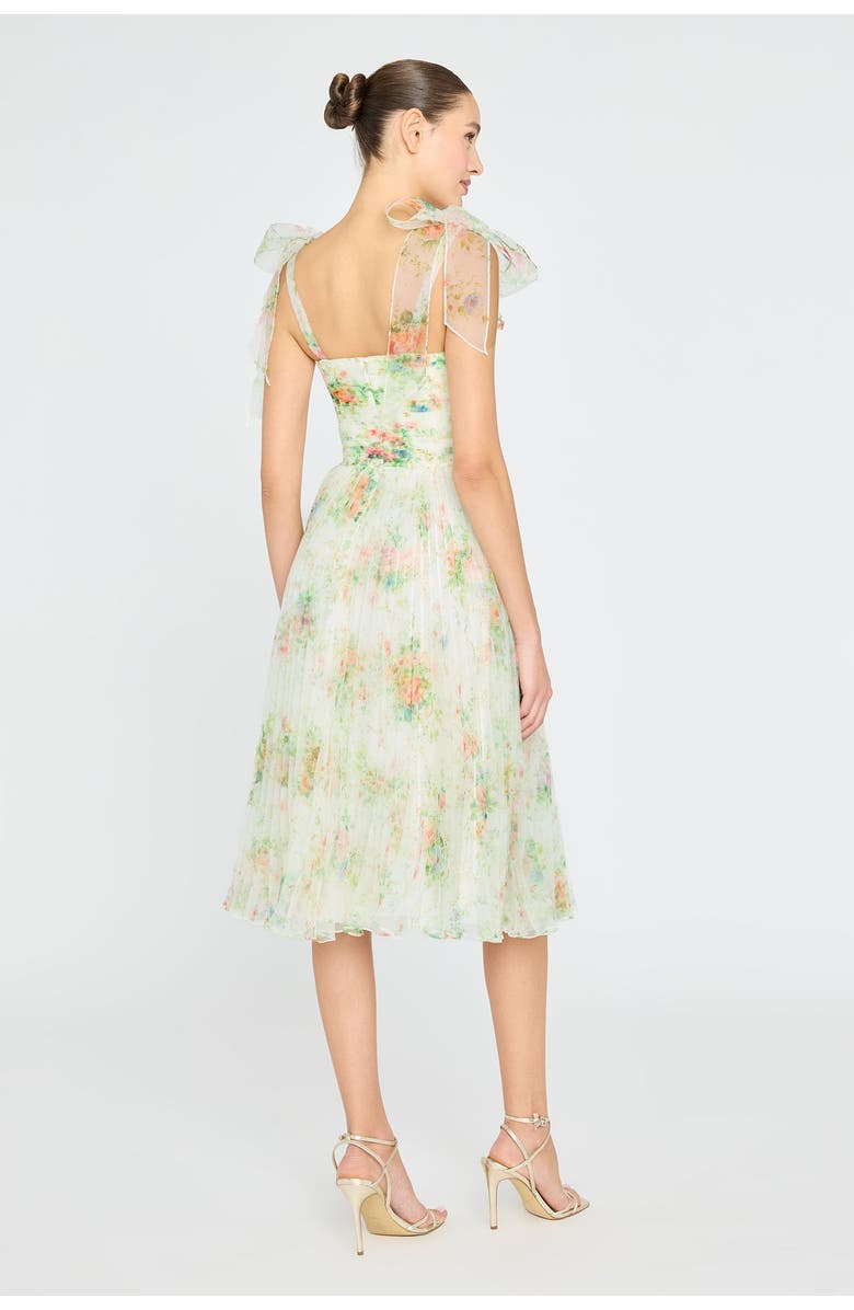 Theia Betty Pleated Organza Dress, Alternate, color, Petite Primrose
