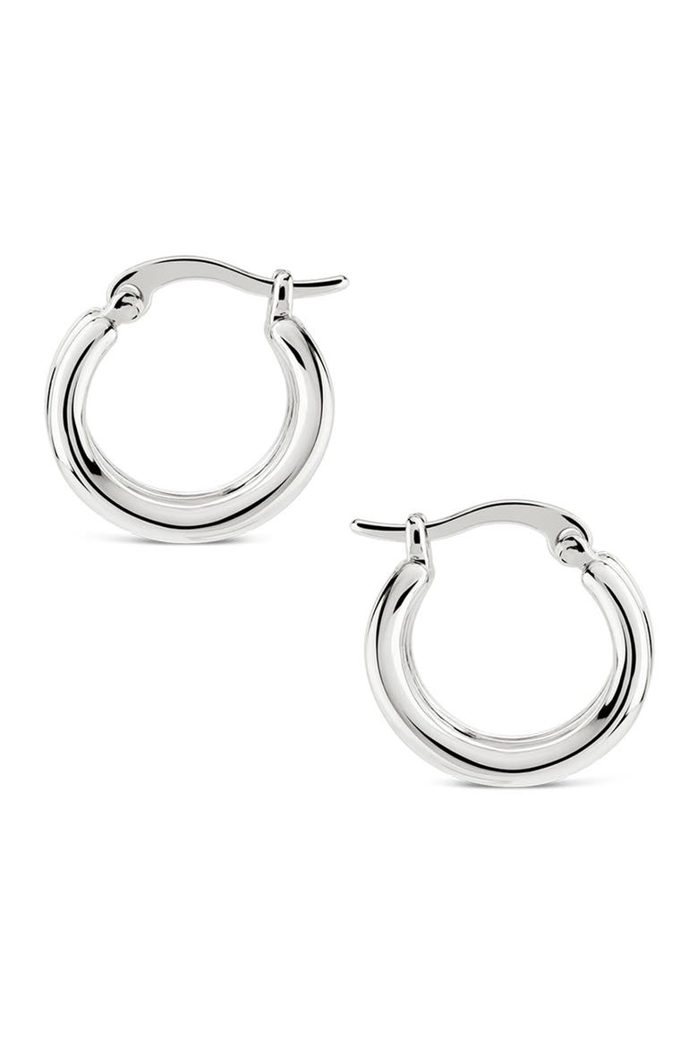Triple Layer 14k Gold Plated Hoop Earrings, Alternate, color, SILVER