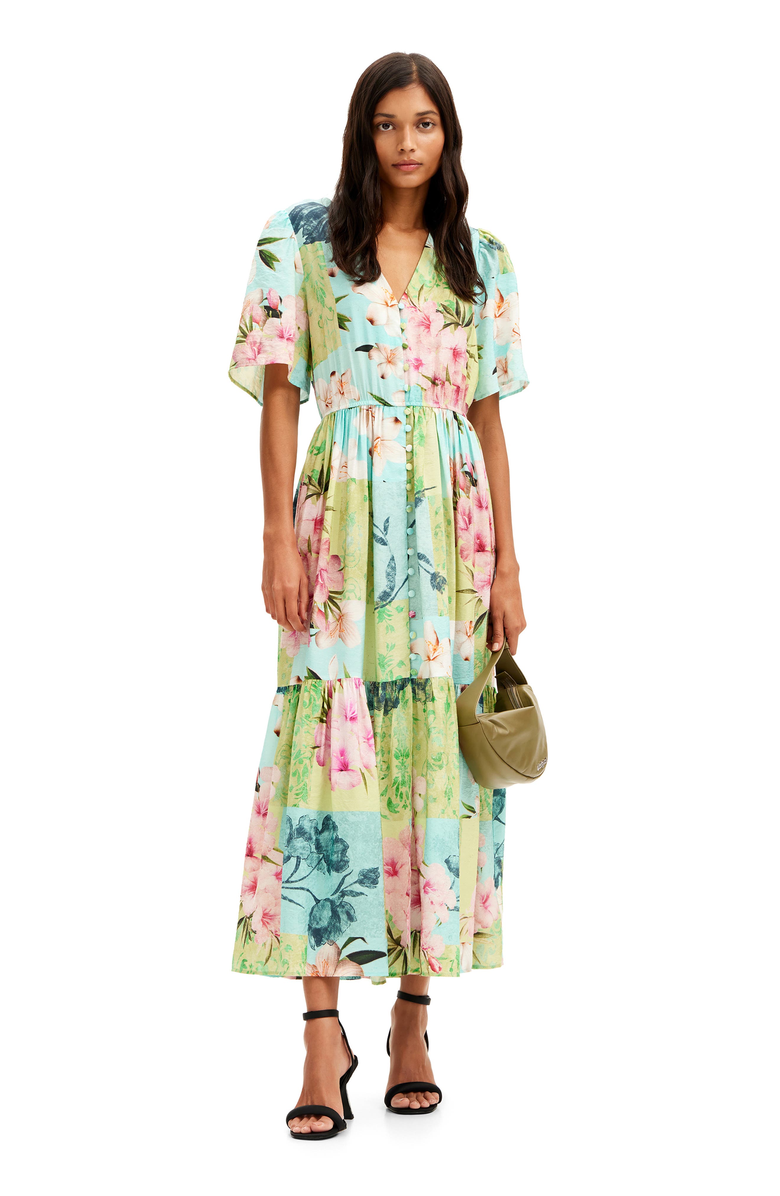 Desigual Blues Floral Print A-Line Dress (Women) | Nordstromrack