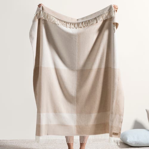 Lands Downunder Hampton Plaid Herringbone Throw In Brown