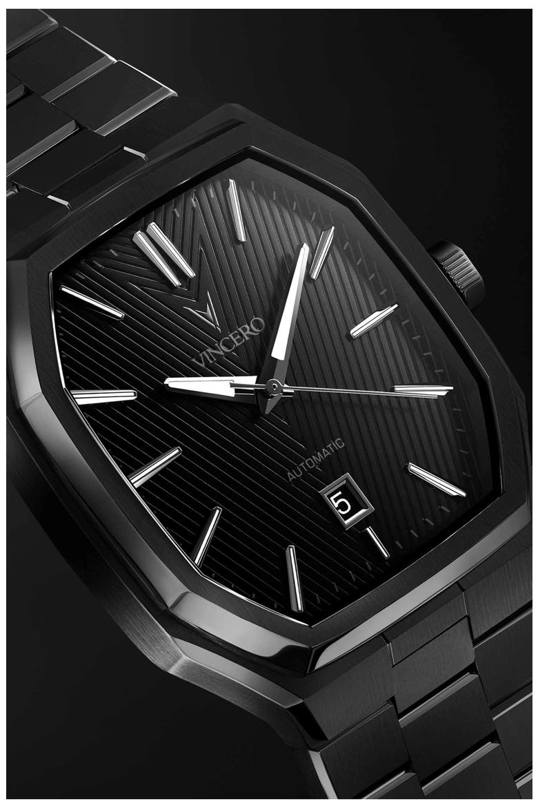 Inception Vertigo Automatic Bracelet Watch, 38mm, Alternate, color, BLACK