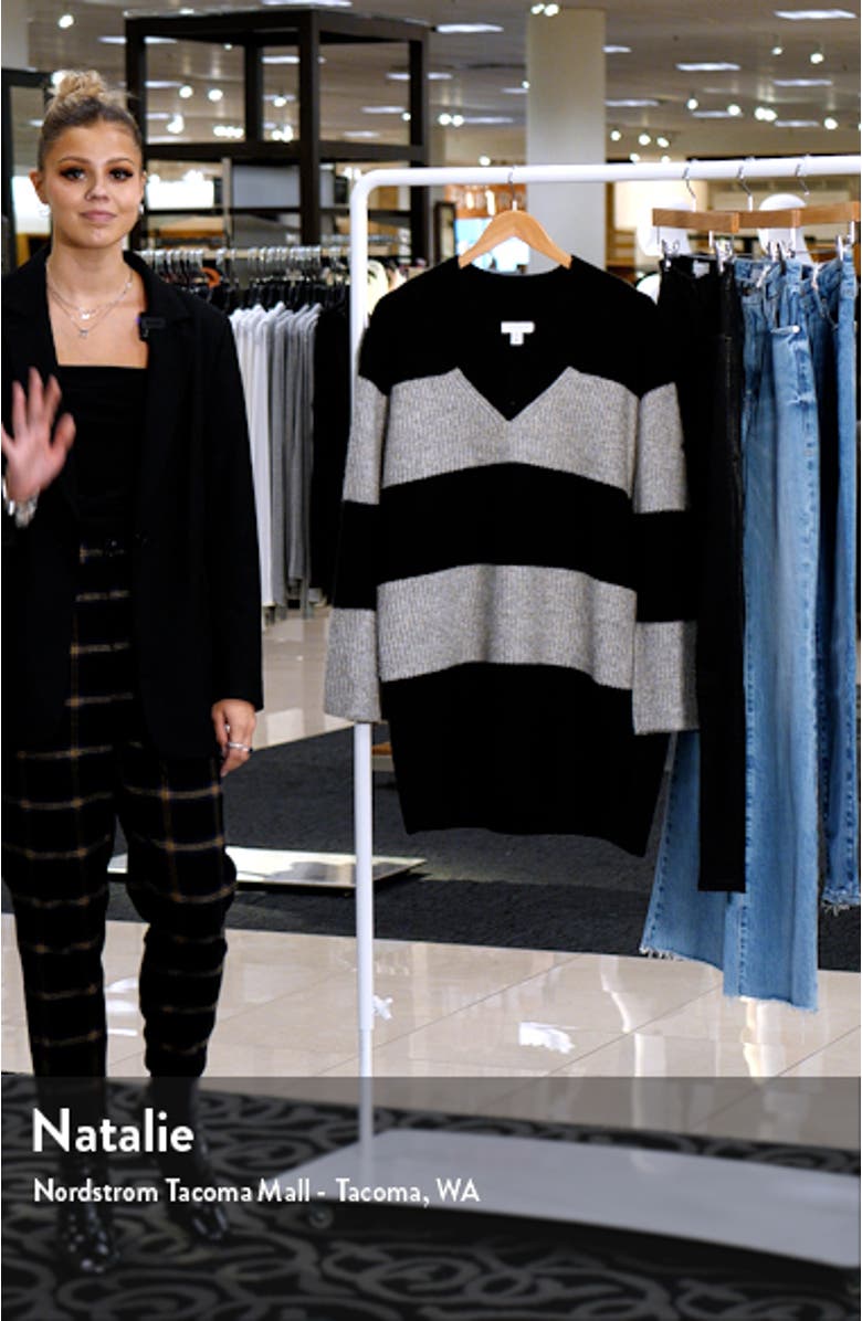 Block Stripe Long Sleeve Sweater Dress, sales video thumbnail