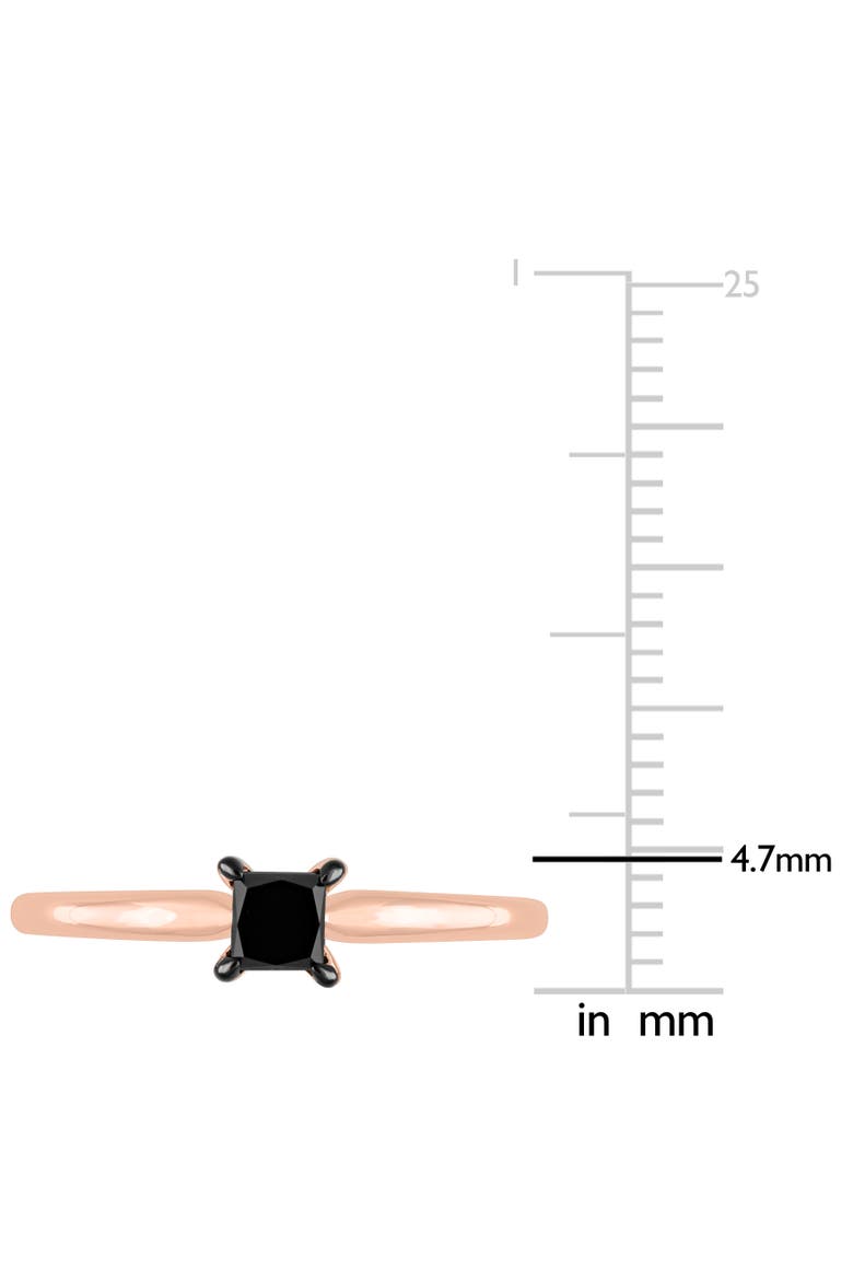 Black Diamond Solitaire Engagement Ring 10k, Alternate, color, 10k Rose Gold