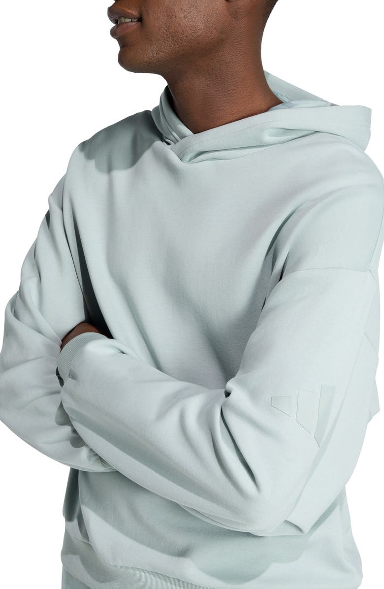 adidas Soft Luxe Hoodie, Alternate, color, Wonder Sage