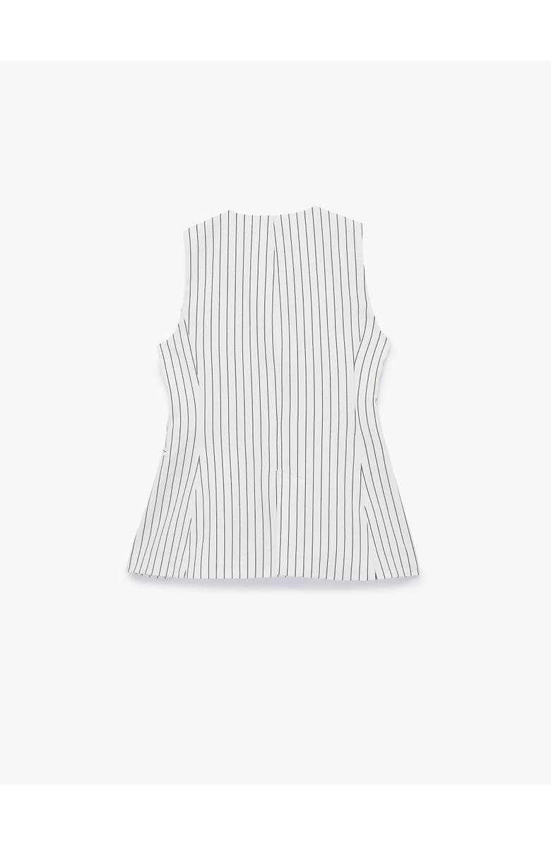 ZDNU 81041892 Button Detail Sleeveless Striped Vest, Alternate, color, Black Stripe