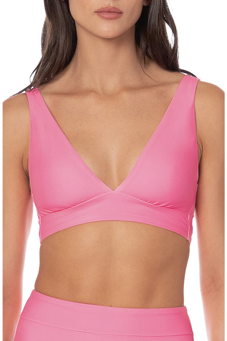 Pink Allure V-Neck Bikini Top, Main, color, PINK