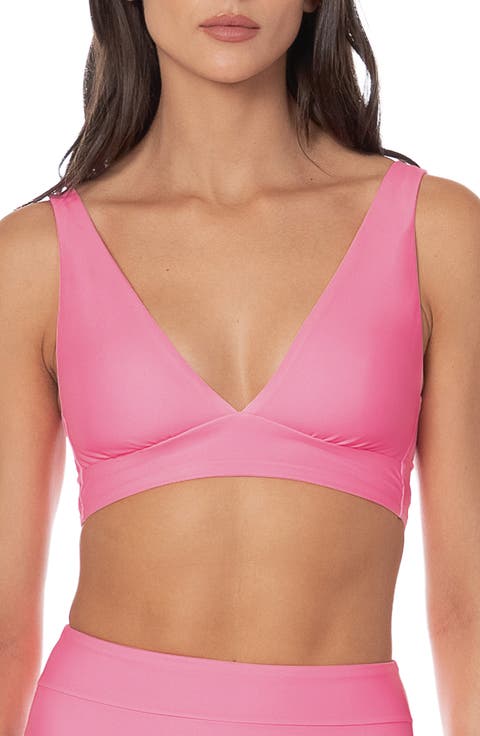 Pink Allure V-Neck Bikini Top
