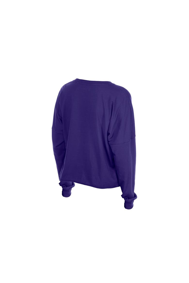 Women's New Era  Purple Minnesota Vikings Cropped Oversized Long Sleeve T-Shirt, Alternate, color, Purple