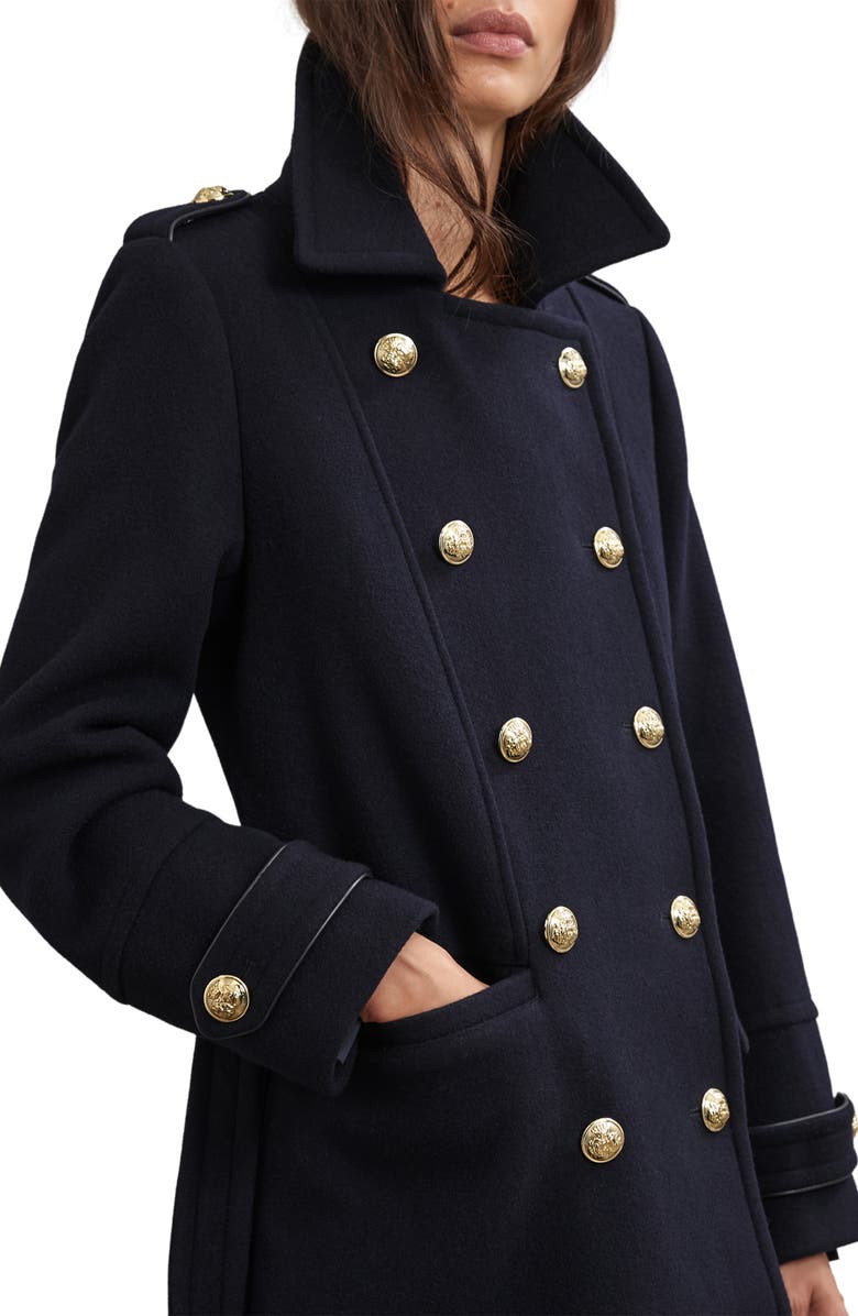 Reiss Farley Wool Blend Double Breasted Coat, Alternate, color, Farleynavy