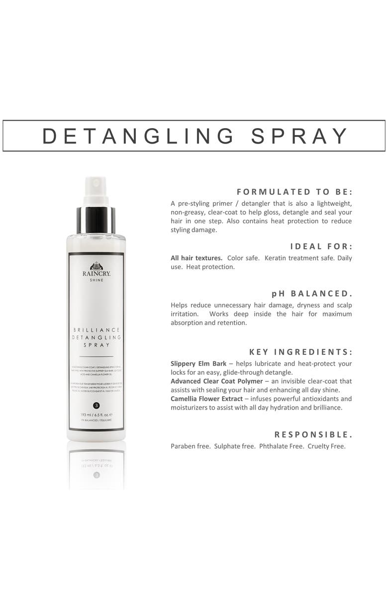 Raincry Brilliance Detangling Spray, Alternate, color,