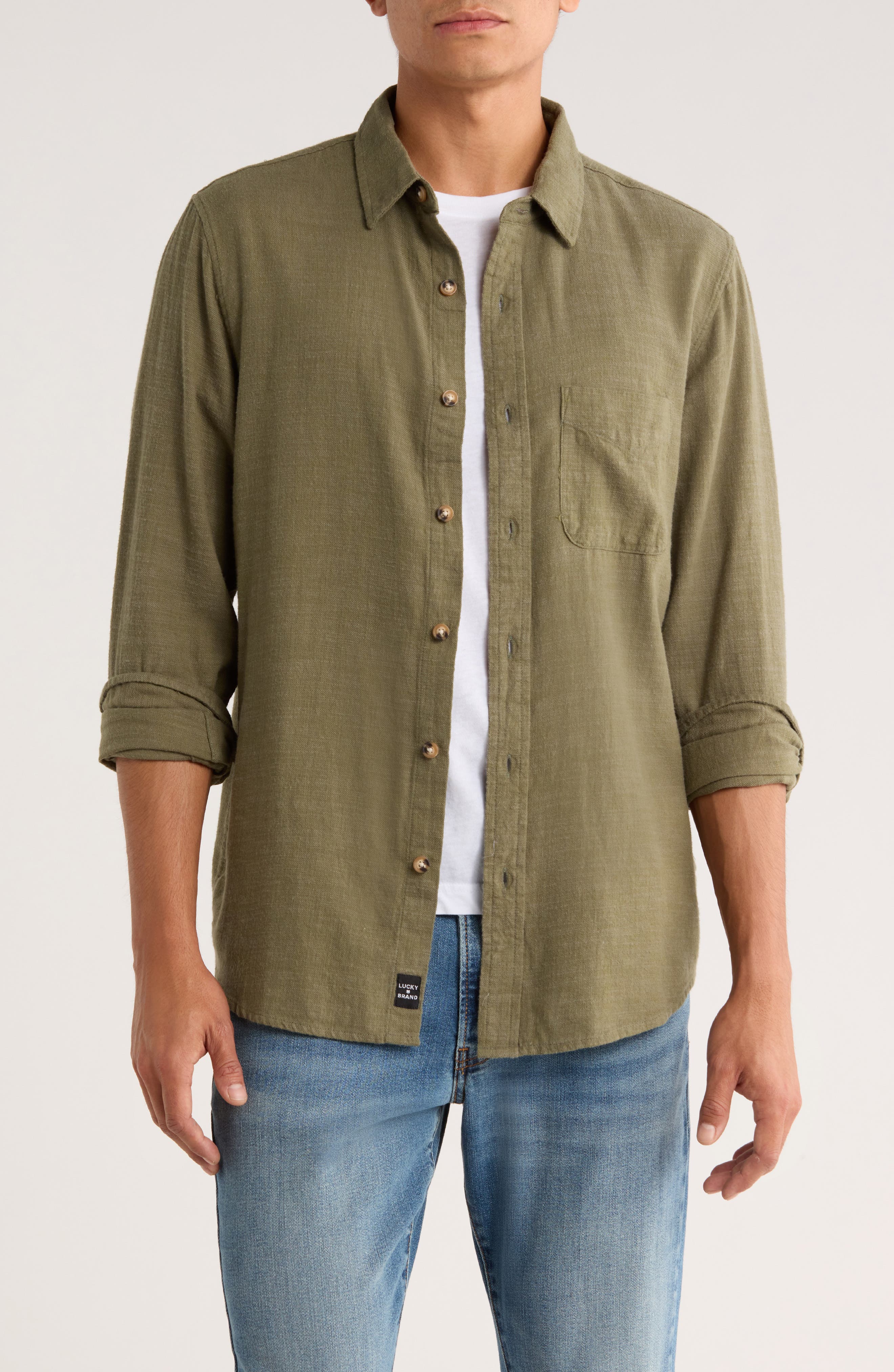 Lucky Brand San Gabriel Slub Twill Button-Up Shirt