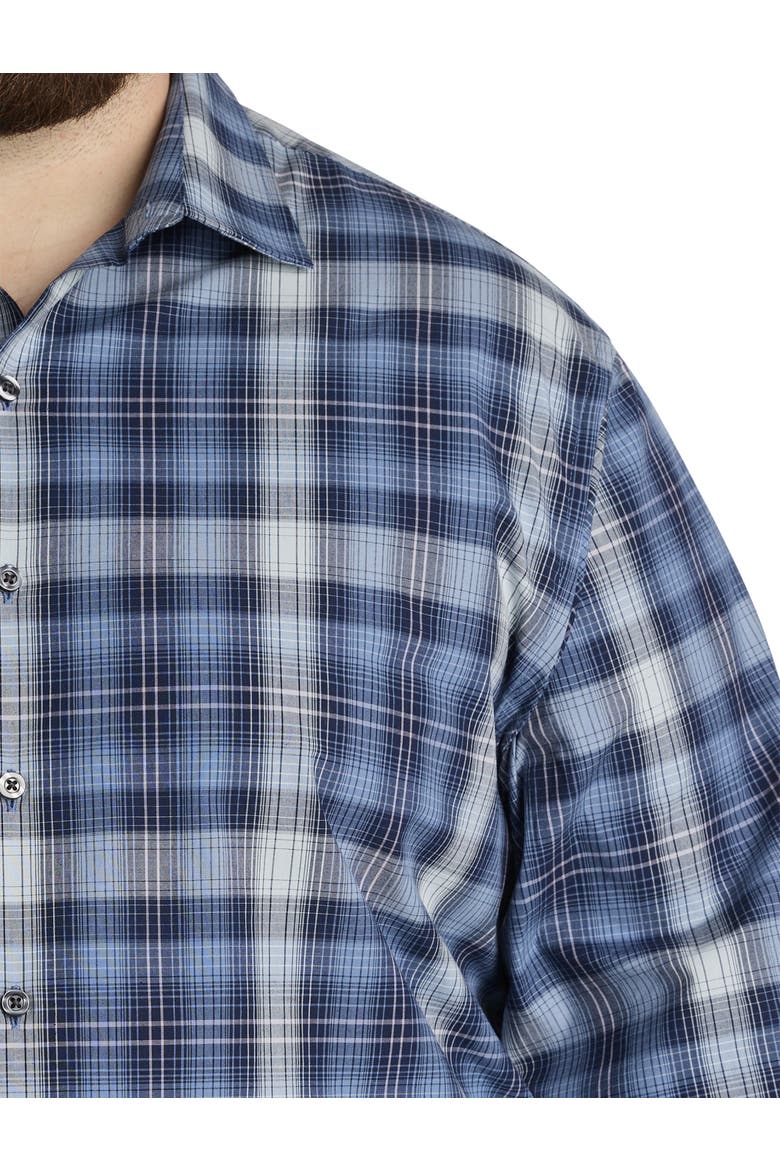 Big & Tall Plaid Sport Shirt, Alternate, color, BLUE