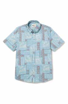 Reyn Spooner Dusty Fronds Tailored Fit Short Sleeve Button-Down Shirt