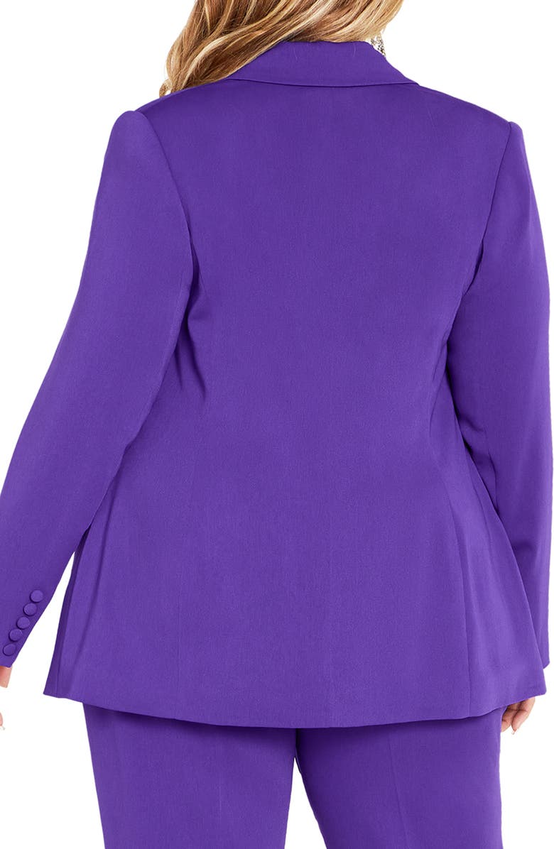 City Chic Lottie One-Button Blazer, Alternate, color, 