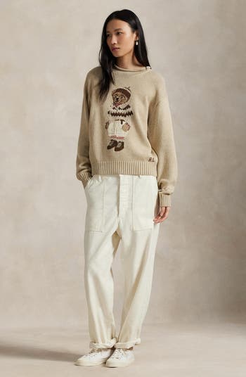 Polo Bear Rolled Neck Cotton Sweater