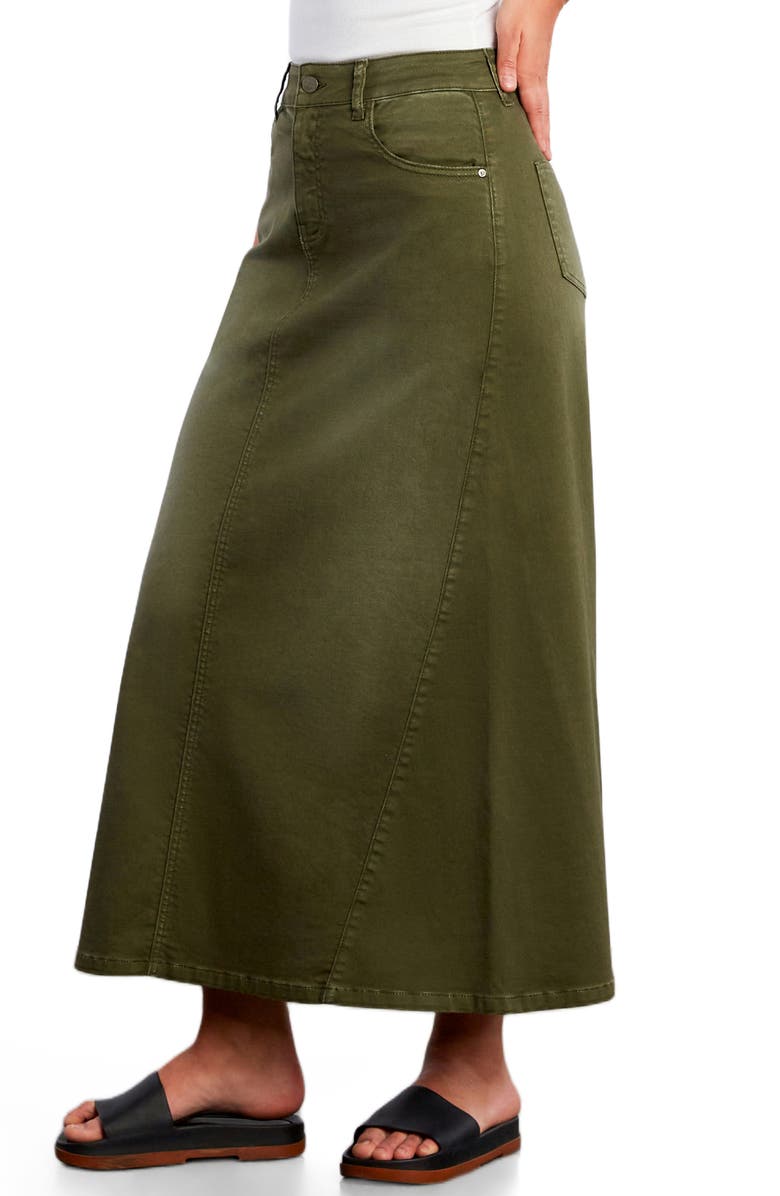 Wash Lab Denim Denim Maxi Skirt, Alternate, color, Deep Lichen Green