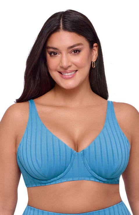Supportive Wide Ribbed Tall Underwire Bikini Top