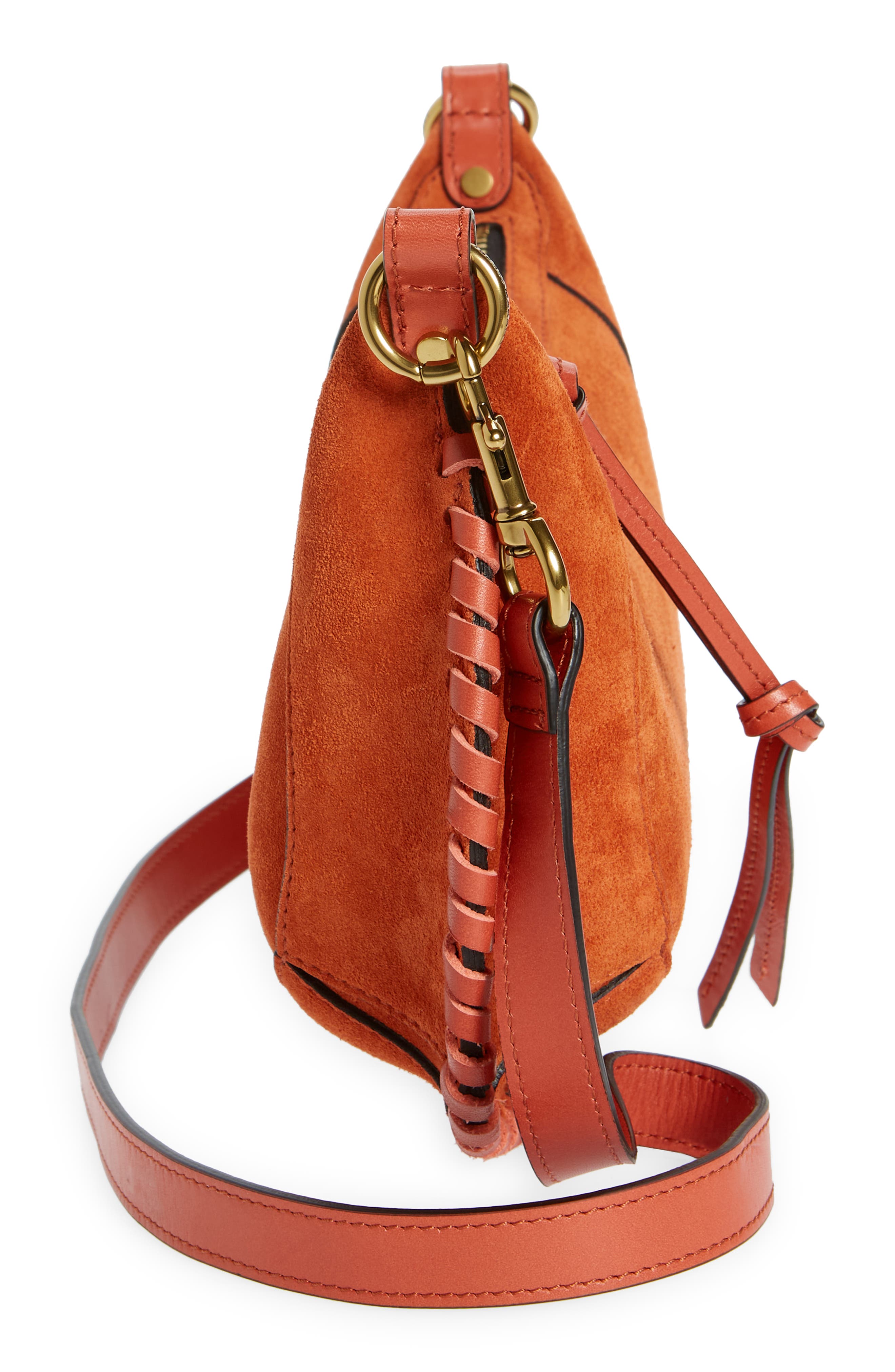 Isabel Marant Oskan Moon Suede Shoulder Bag, Alternate, color, 