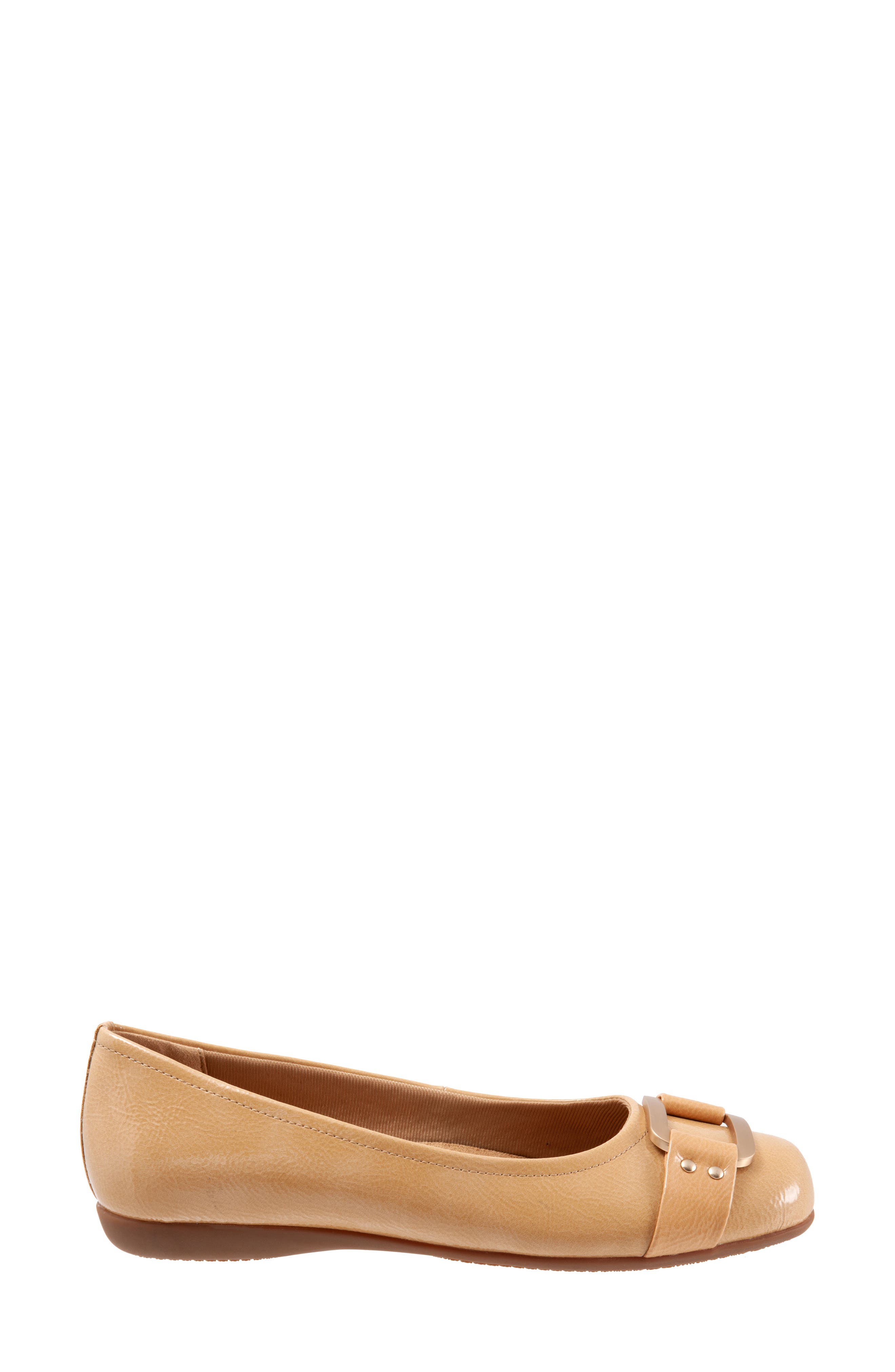 Sizzle Buckle Flat, Alternate, color, NUDE PATENT