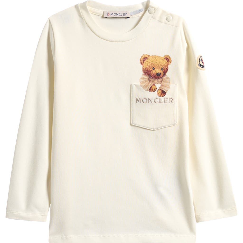 Moncler Kids' Trompe L'oeil Graphic Pocket T-shirt In White