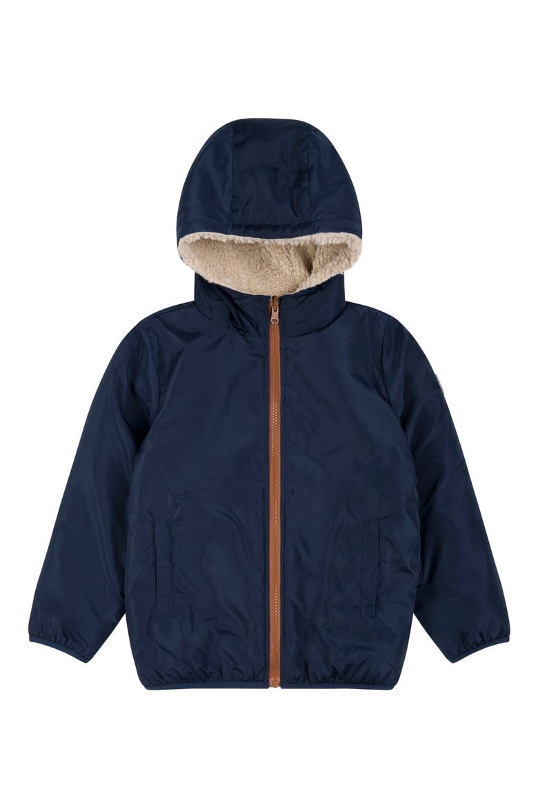 Kids' Reversible Water Resistant Hooded Jacket, Main, color, NAVY