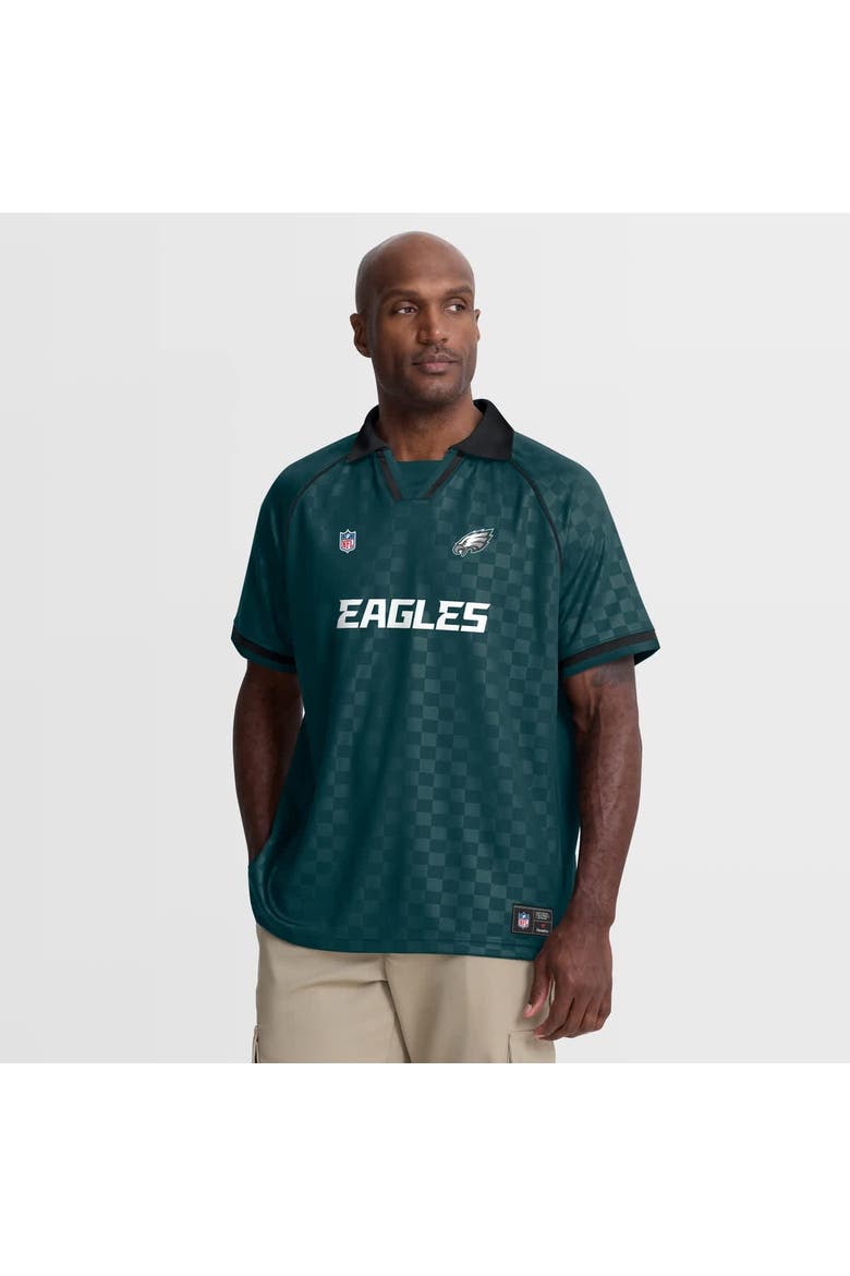 Men's Fanatics Midnight Green/Black Philadelphia Eagles Homerun Raglan V-Neck Polo, Main, color, Green