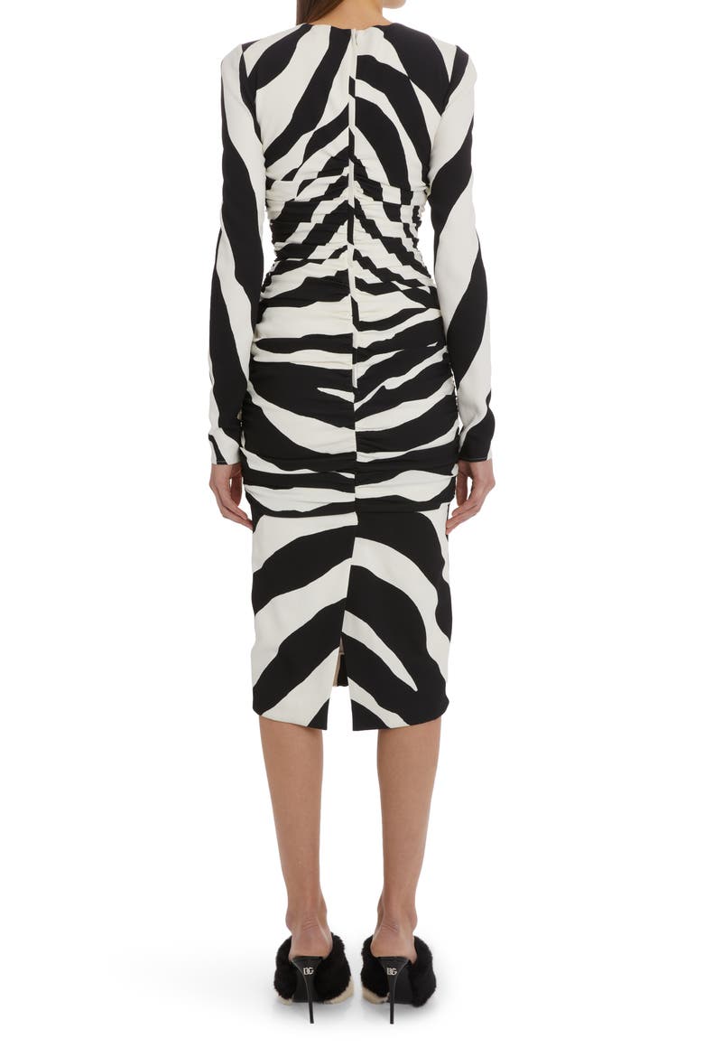 Cady Zebra Long Sleeve Dress, Alternate, color, HW3TU ZEBRA NEW