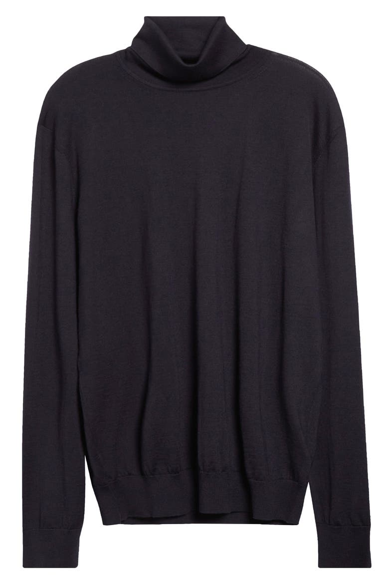 Casheta Cashmere & Silk Turtleneck Sweater, Alternate, color, NAVY