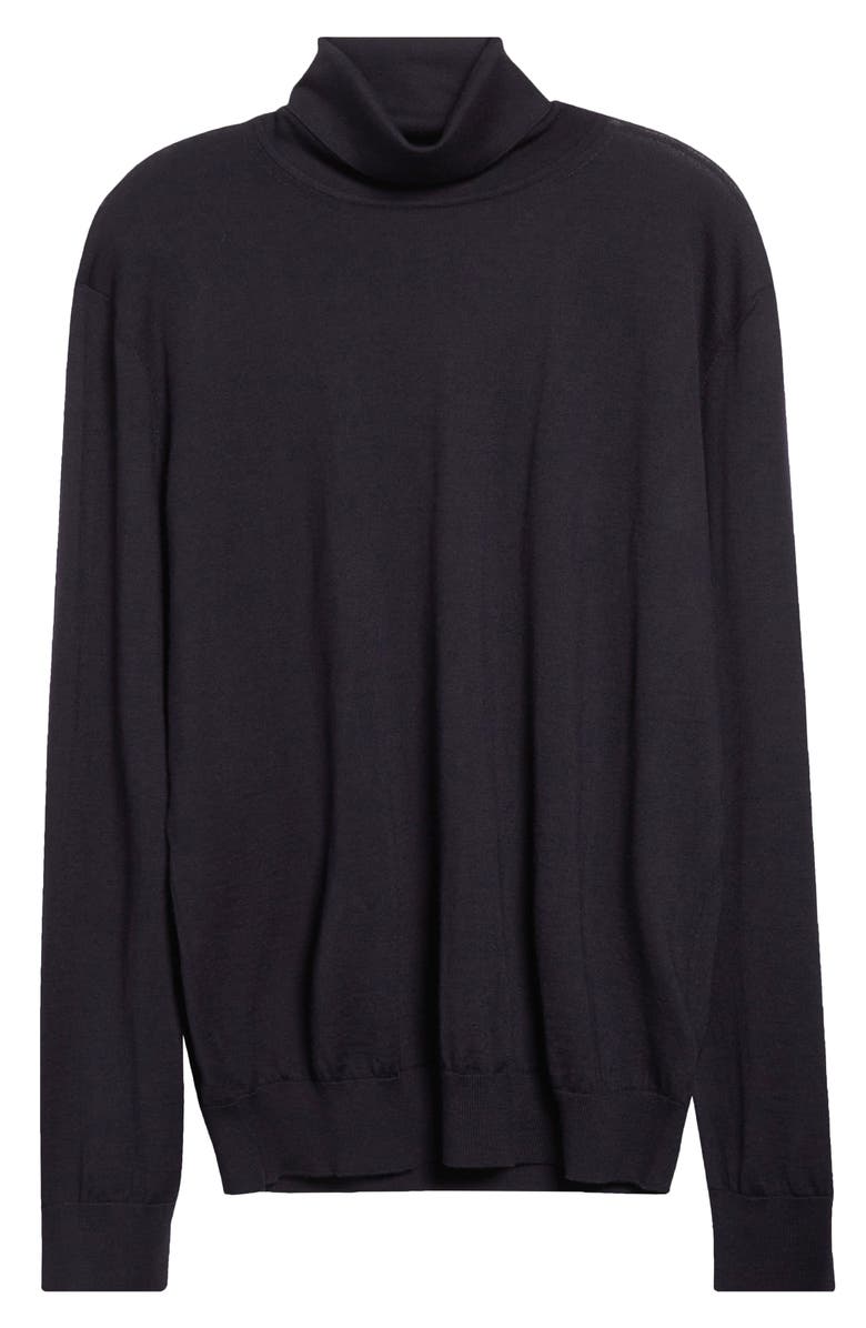 ZEGNA Casheta Cashmere & Silk Turtleneck Sweater, Alternate, color, Navy