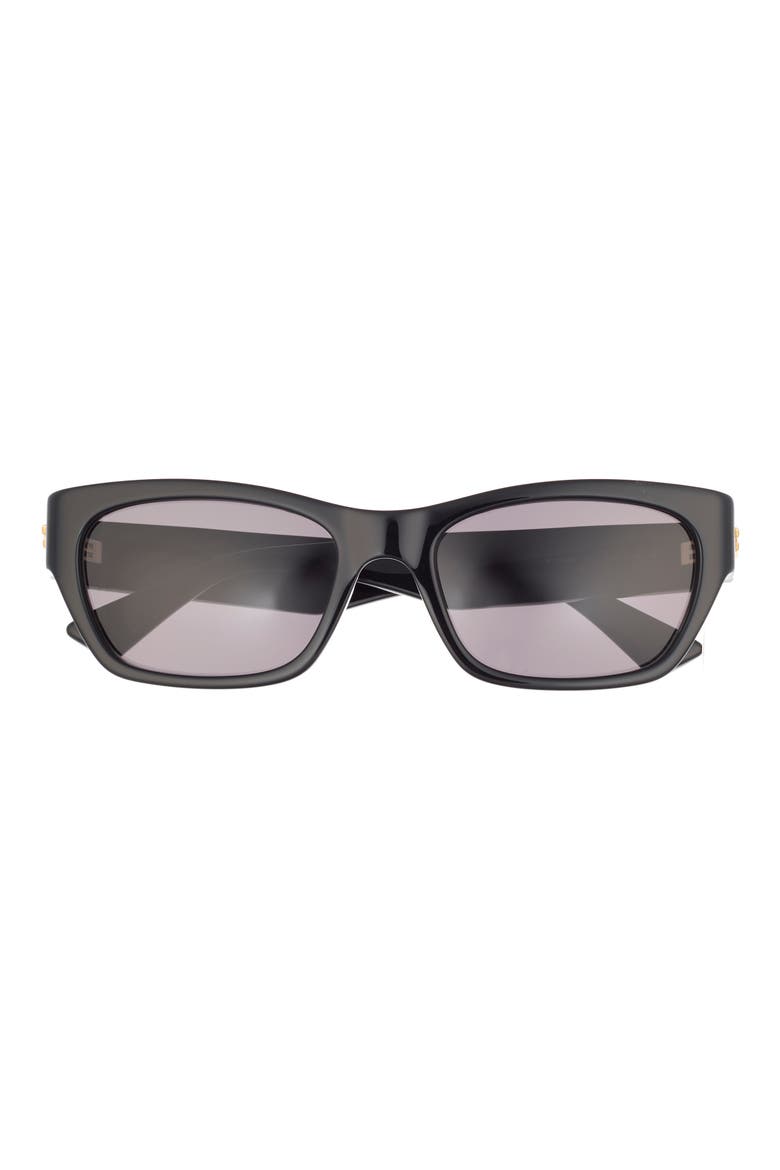55mm Rectangular Sunglasses, Main, color, BLACK BLACK GREY