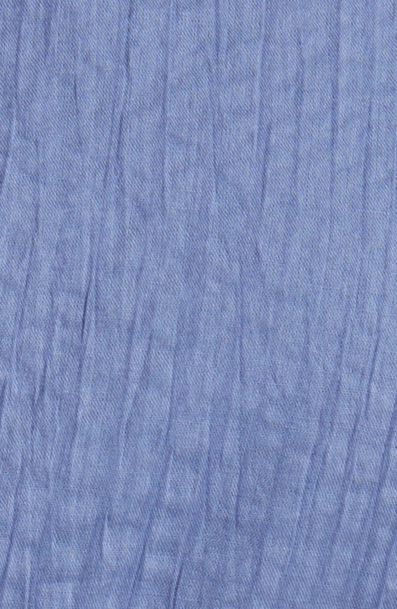 FRAME Ruched Sleeveless Cotton Midi Dress, Alternate, color, Coastal Blue