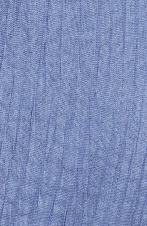 Frame Ruched Sleeveless Cotton Midi Dress In Coastal Blue