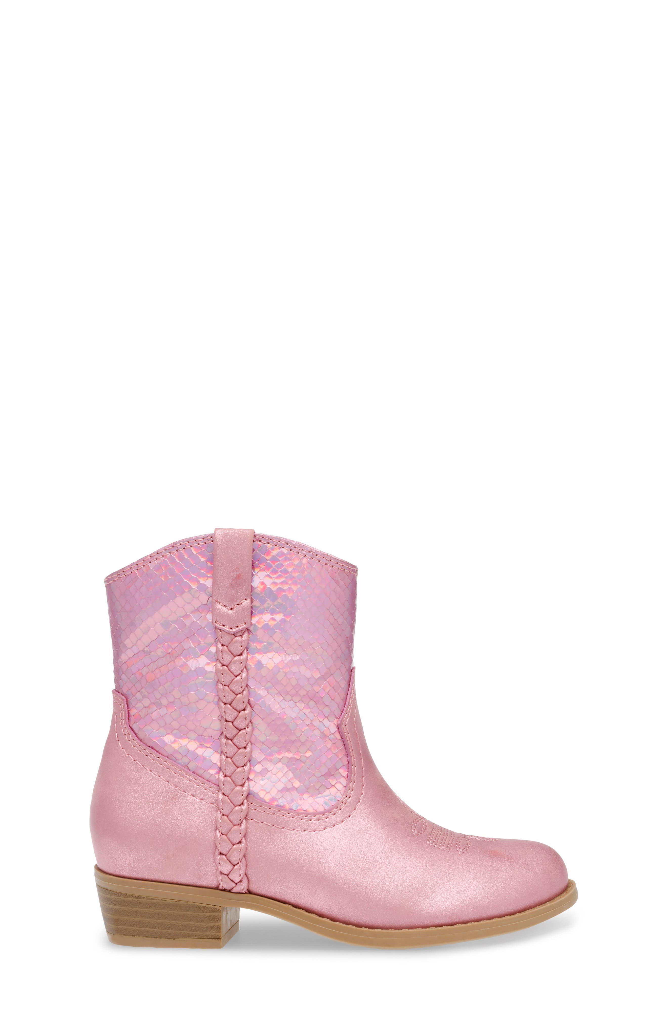 Kids' Lucia Western Boot, Alternate, color, PINK METALLIC