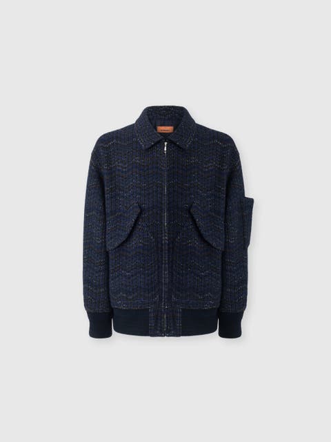 Cashmere And Viscose Bomber Jacket With Pockets