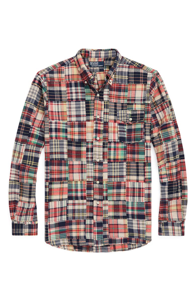 Polo Ralph Lauren Plaid Button-Down Shirt, Alternate, color, Madras Patchwork