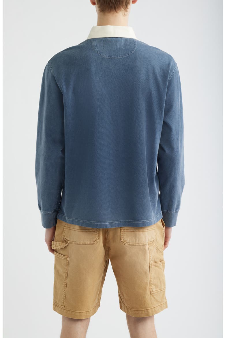 Solid Cotton Rugby Shirt, Alternate, color, NAVY