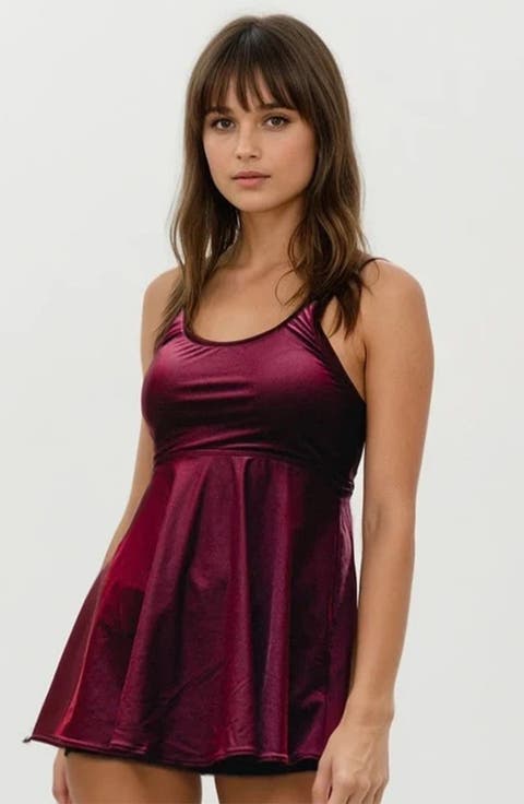 Amber Flared Tankini Swim Top With Adjustable Straps and Removable Cups