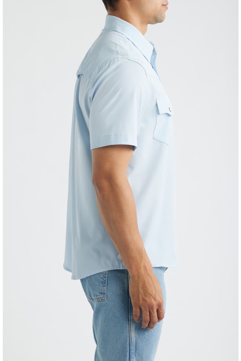Performance Western Short Sleeve Button-Up Shirt, Alternate, color, SKY
