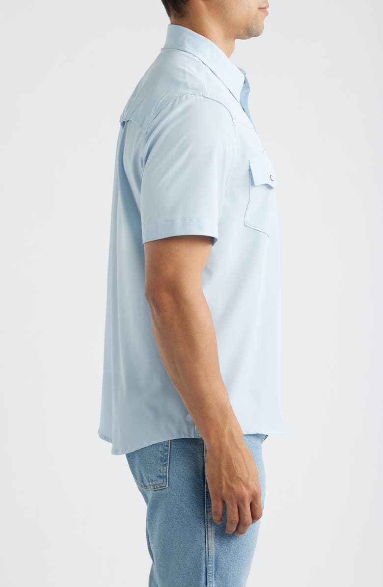 Tecovas Performance Western Short Sleeve Button-Up Shirt, Alternate, color, Sky