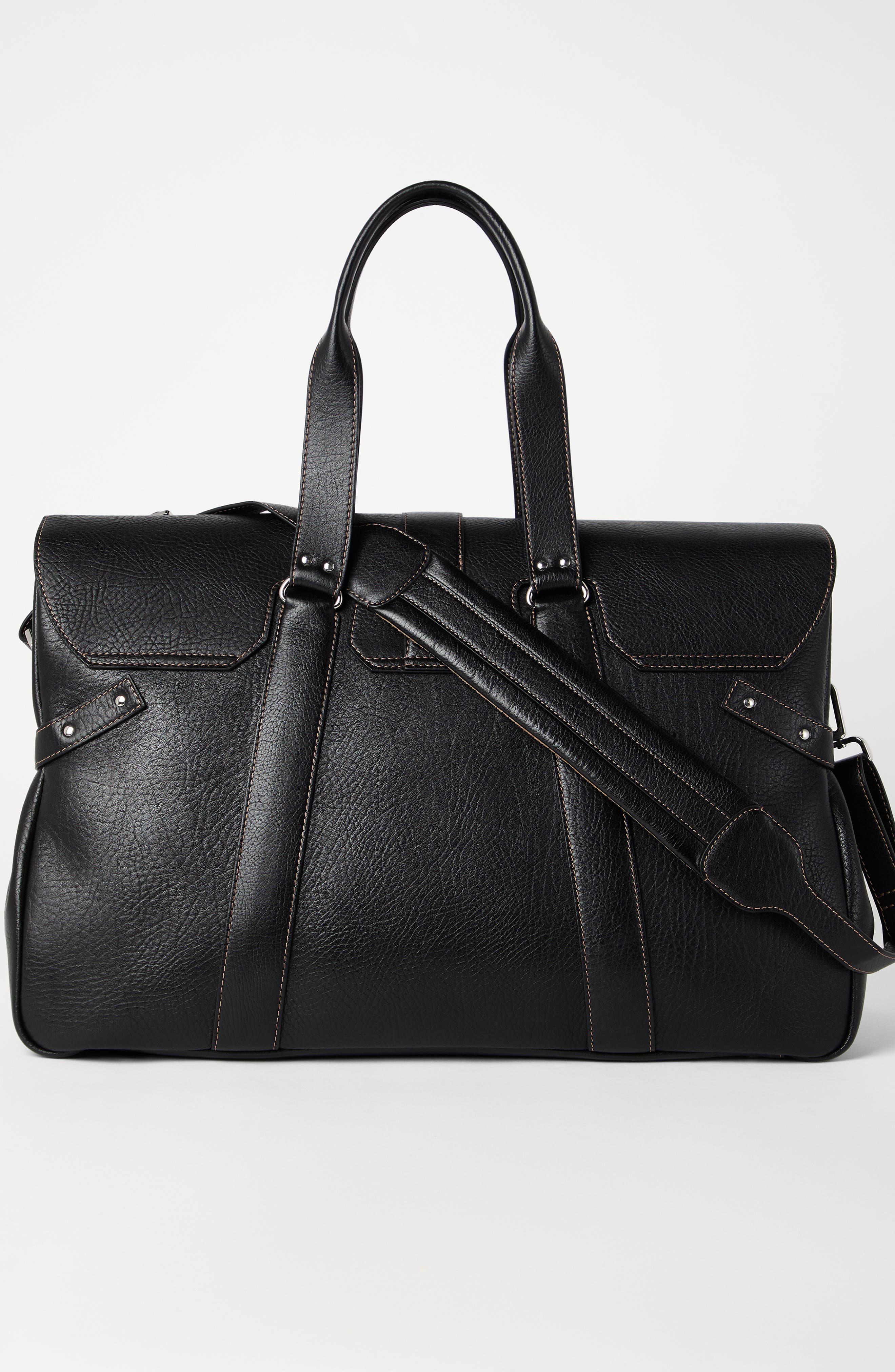 Brunello Cucinelli Grained calfskin Country Weekender bag, Alternate, color, 