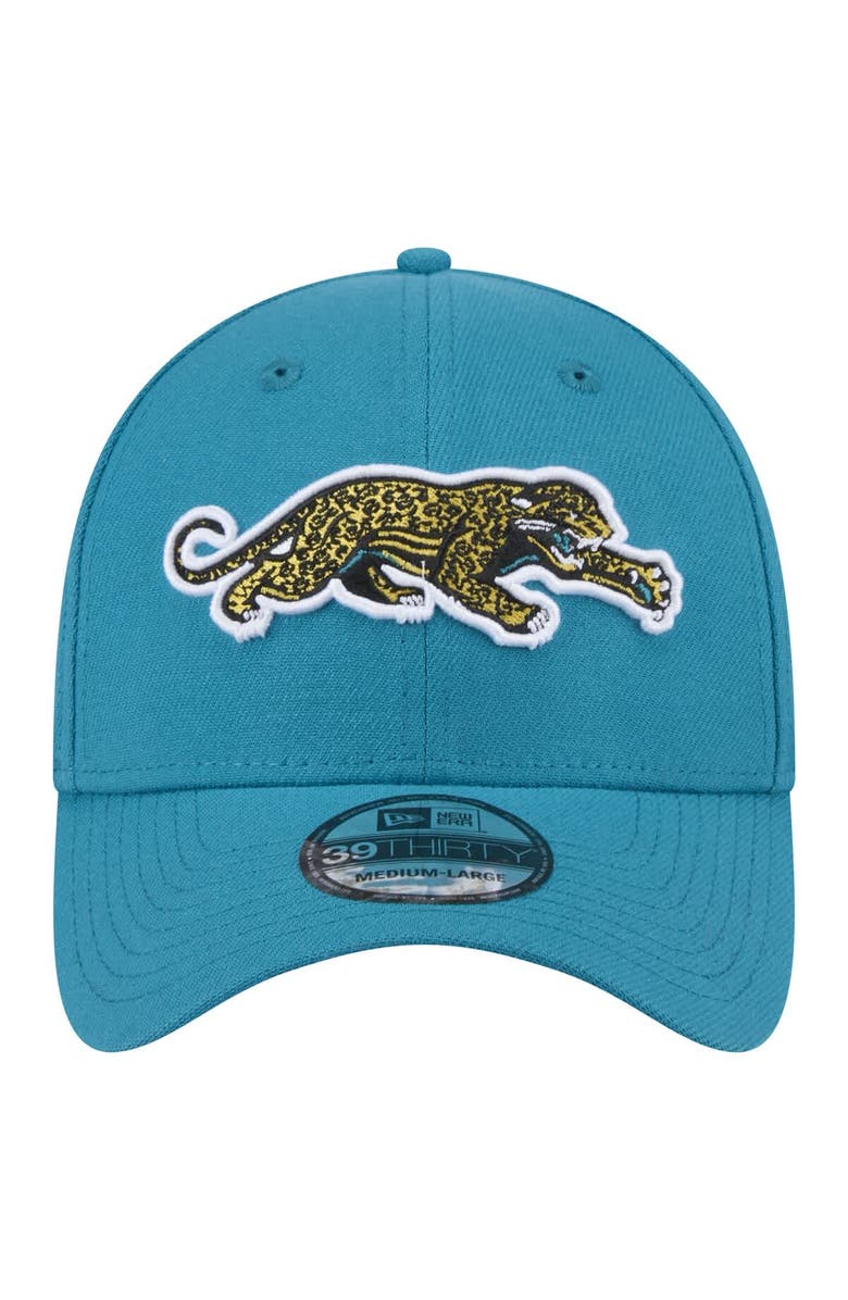 New Era Men
s New Era  Teal Jacksonville Jaguars Throwback Prowler 39THIRTY Flex Hat, Alternate, color, 