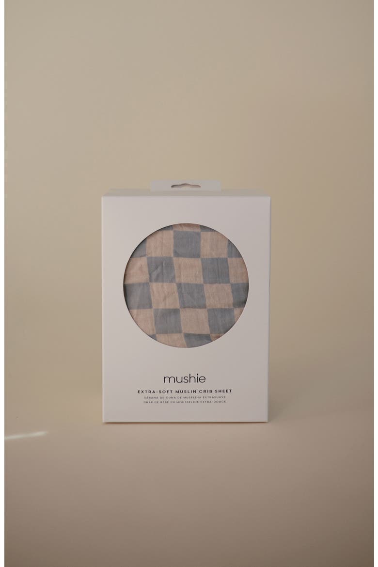 Extrasoft Cotton Muslin Crib Sheet, Alternate, color, BLUE CHECK