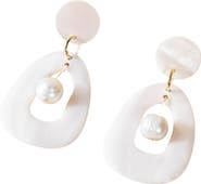LIKHA Mother-of-Pearl Hollow Earrings with Inner Pearl