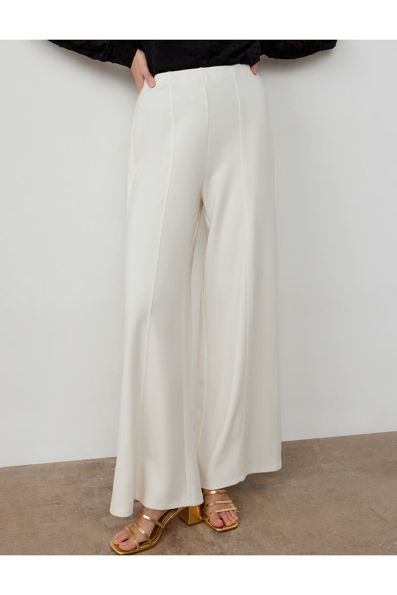 Matilda Ponte Jersey Trouser, Alternate, color, Ivory