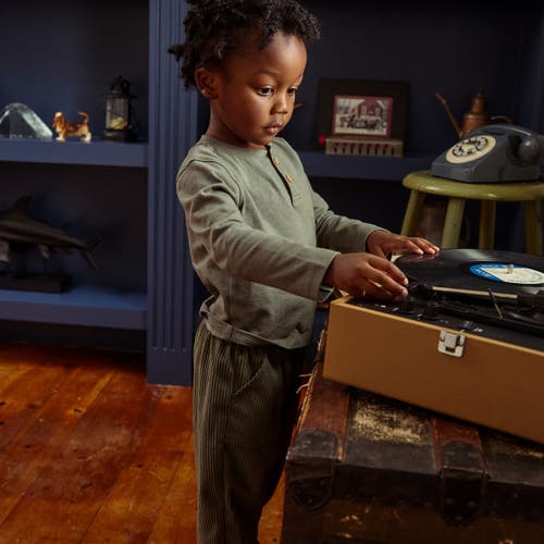 Modern Moments™ By Gerber Henley Shirt & Pant Set In Dark Green