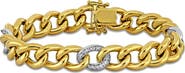 Julianna B. Diamond Cuban Link Bracelet 14k Two-Tone