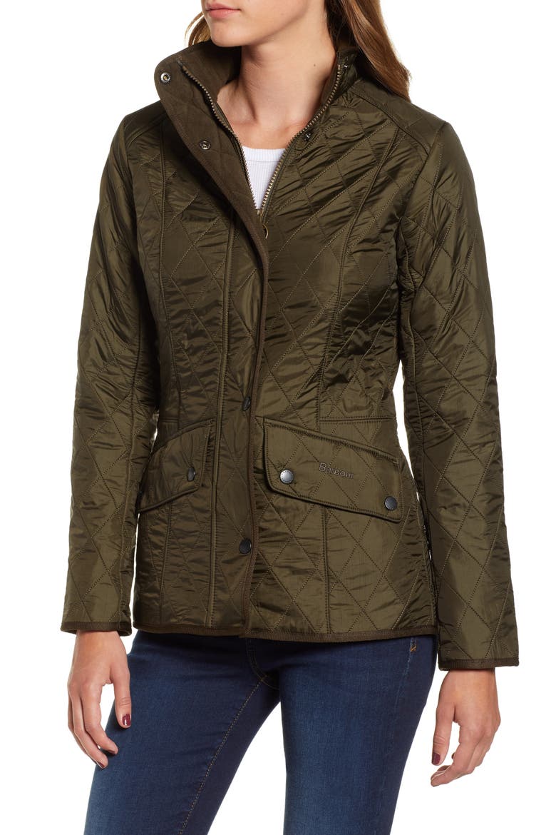 Cavalry Fleece Lined Quilted Jacket, Alternate, color, DK OLIVE/OLIVE